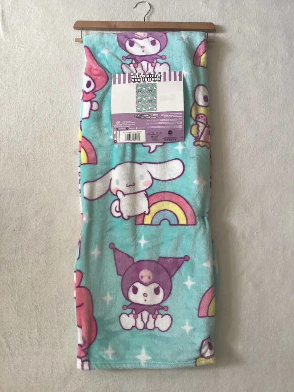 NWT Hello Kitty & Friends Teal Silk Touch Throw Blanket 50x70